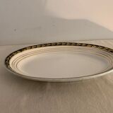Pair of Saint Amand Ceranord gold and green porcelain dishes