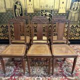 6 art deco cane chairs