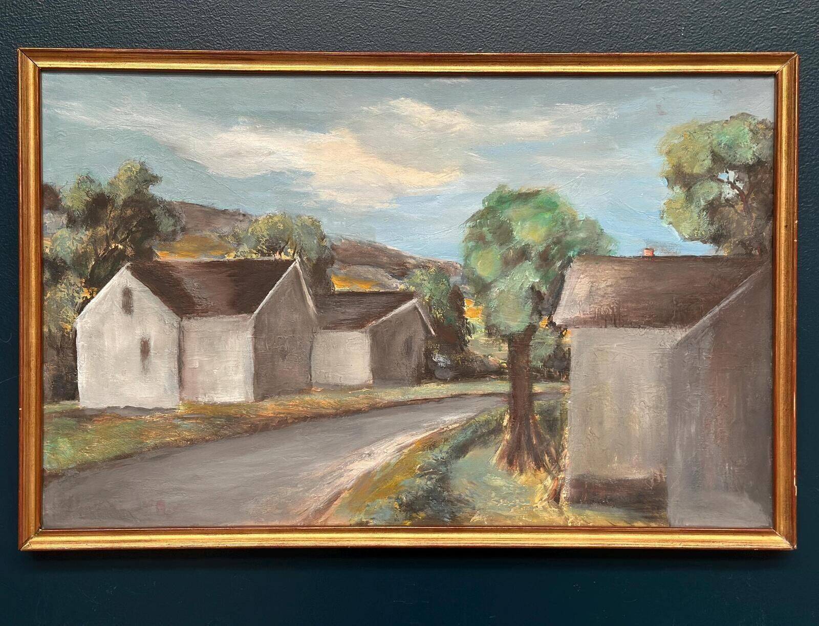 Swedish Oil on Panel – “Houses” by Martina Möller