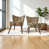 Set of 2 vintage floral cocktail armchairs