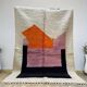Handmade Beni Mrirt rug with colorful patterns, size 250 x 250 cm
