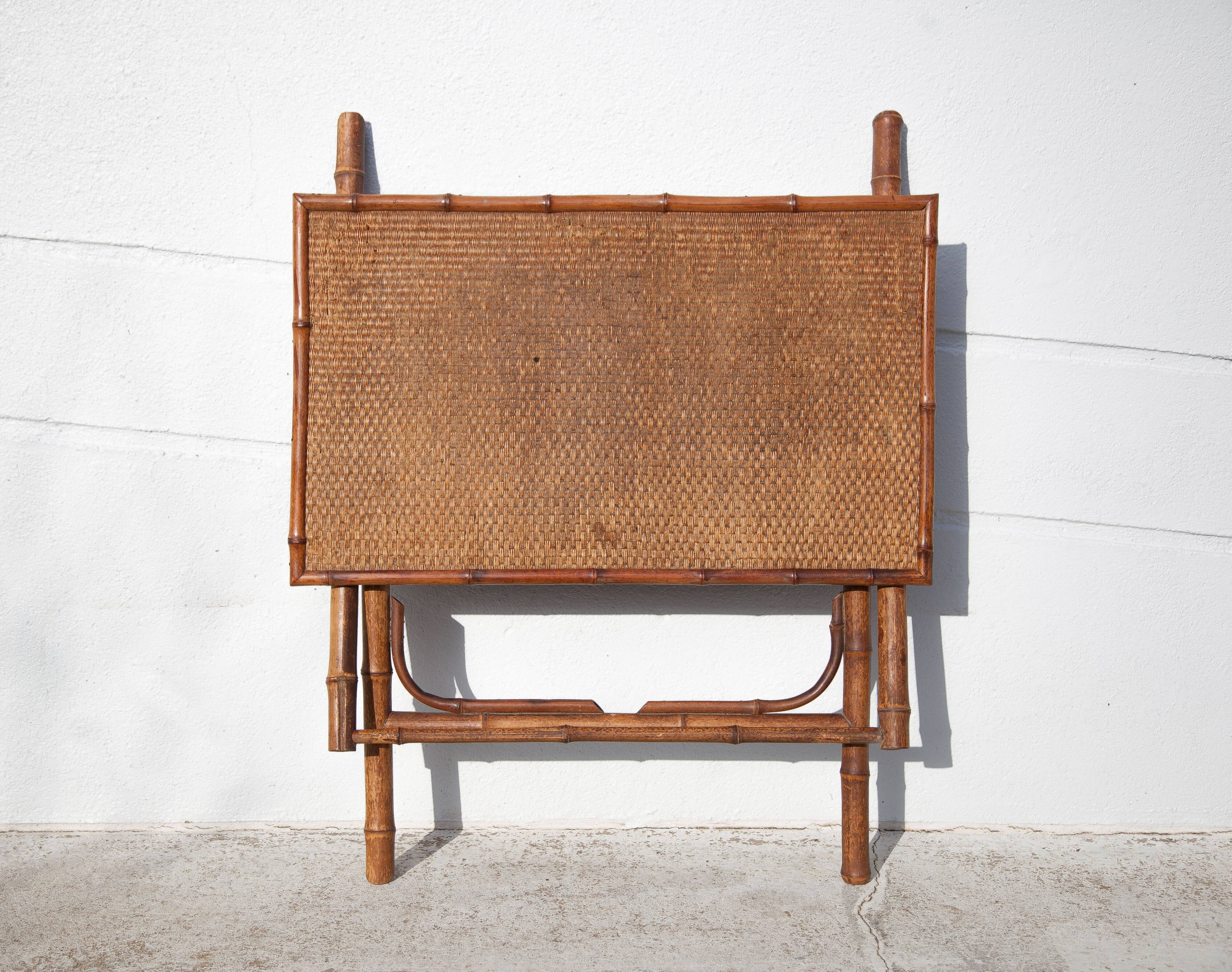 Folding bamboo table side table colonial style table, veranda, patio, interior decor