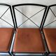 Set of 4 designer chairs in metal and cognac leather by Arrben Italy