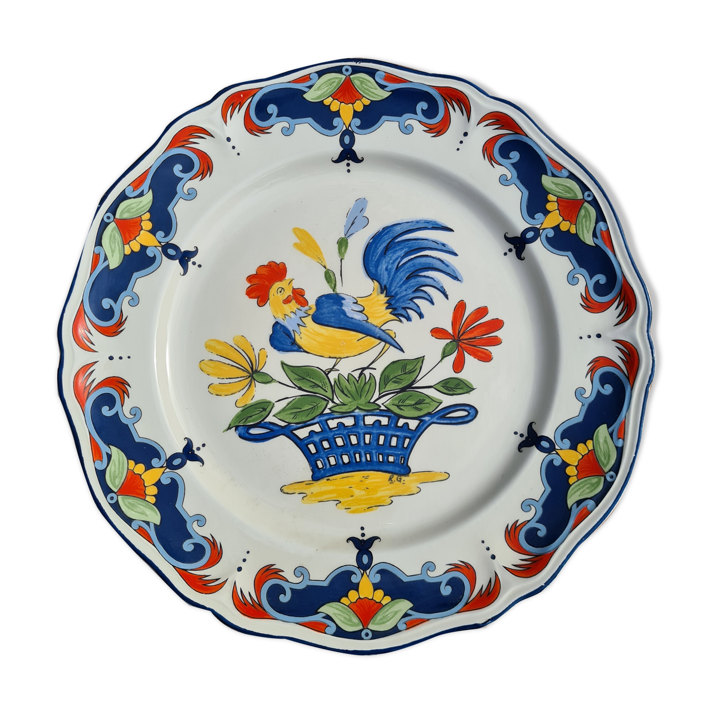 Old plate Moulin des Loups serie 1880 model Lille "the rooster"