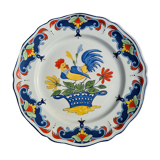 Assiette ancienne Moulin des Loups série 1880 modèle Lille "le coq"
