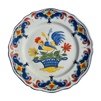 Assiette ancienne Moulin des Loups série 1880 modèle Lille "le coq"