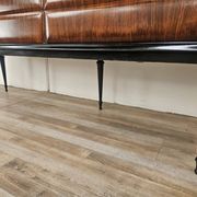 Vittorio Dassi Rosewood Credenza with Black Glass Top, Italian 1940
