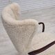 1960s, Danish high-back armchair, genuine sheepskin, reupholstered.