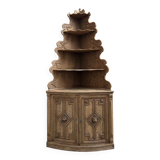 Corner cabinet in oak, late 19th century.