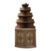 Corner cabinet in oak, late 19th century.