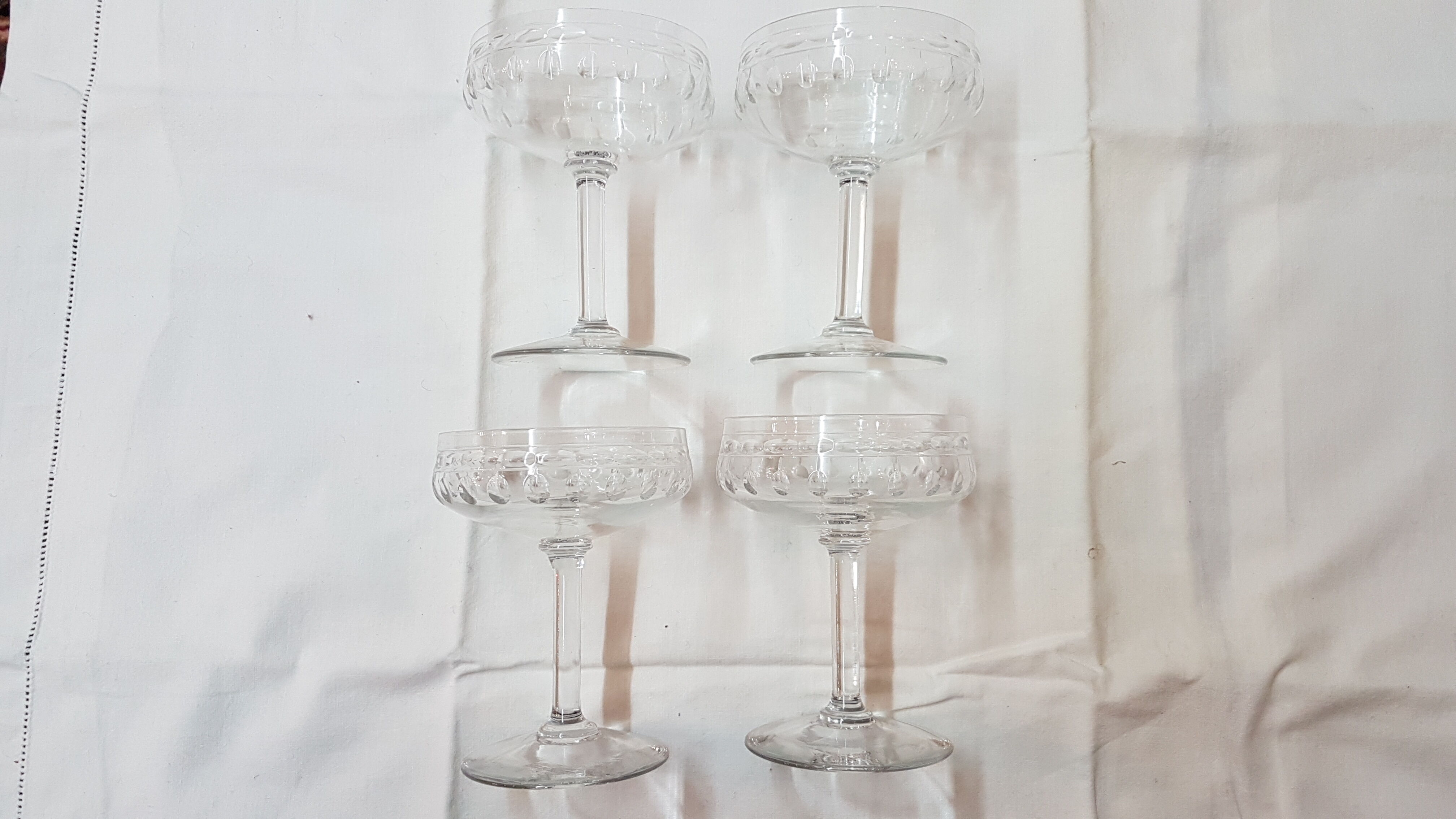 Set of 4 glasses cut Crystal