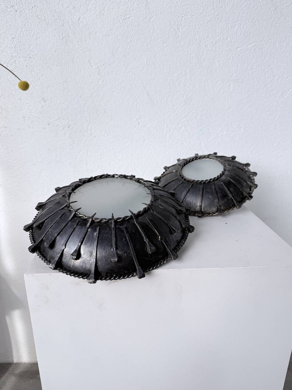 Brutalist "nail" wall sconces