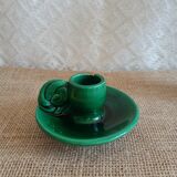 Vallauris hand candle holder green - vintage