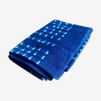 Vintage indigo bed throw