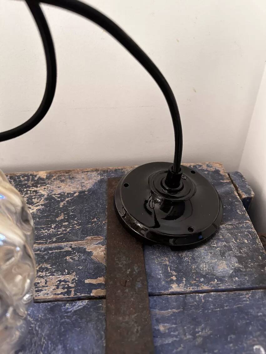 Set of two vintage amber pendant lights