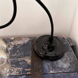 Set of two vintage amber pendant lights