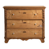Commode ancienne en bois massif (vers 1920)