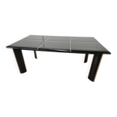 Pierre Cardin extendable dining table in black lacquered wood, 1970
