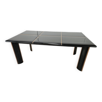 Table à manger extensible Pierre Cardin en bois laqué noir, 1970