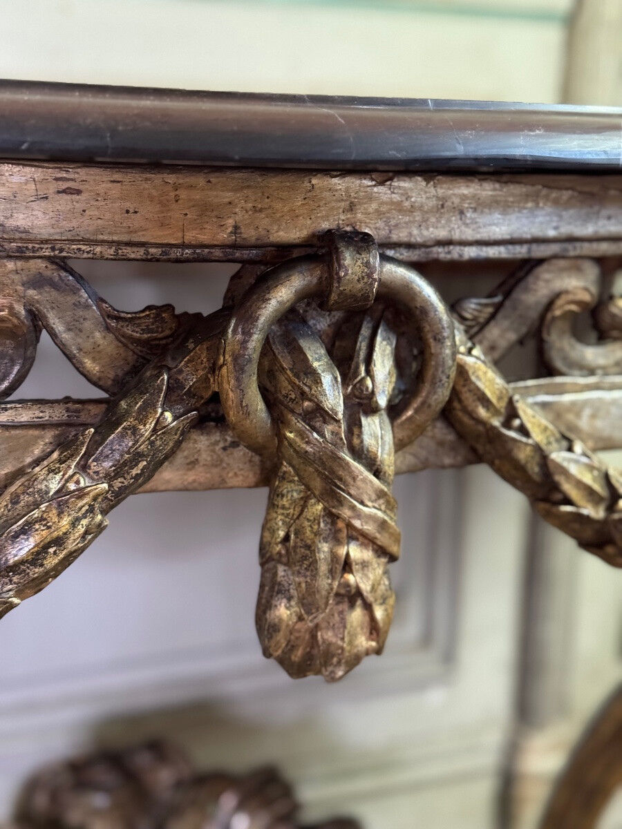 Transitional console in carved and gilded wood, France, 18th century