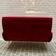 Fauteuil italien velours rouge avec pieds en laiton