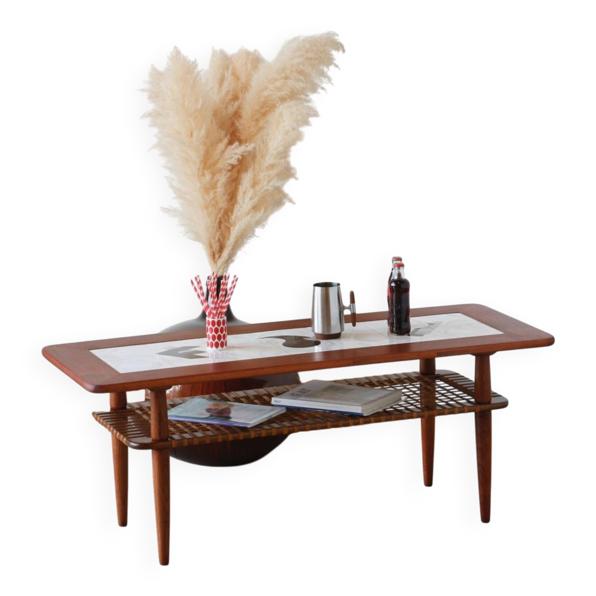 Vintage teak ceramic coffee table Gemina Møbler