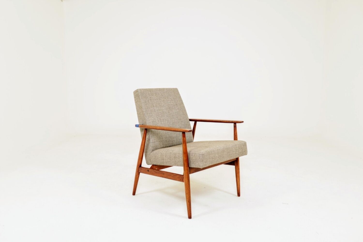 Scandinavian Lounge Chair Grey Soft Upholstery| Refurbished Vintage Ar