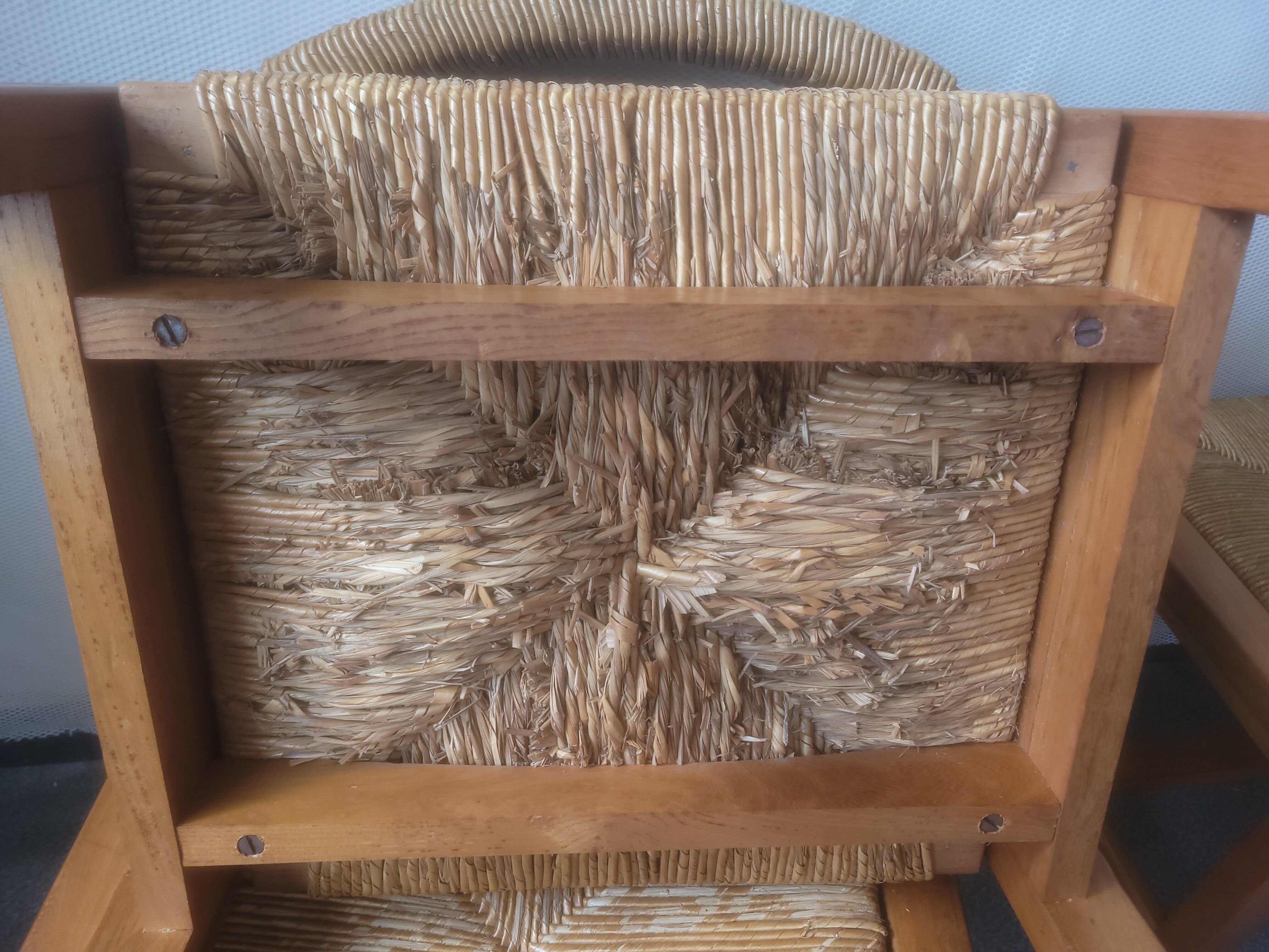 Series of 4 elm chairs and mulched back house revival