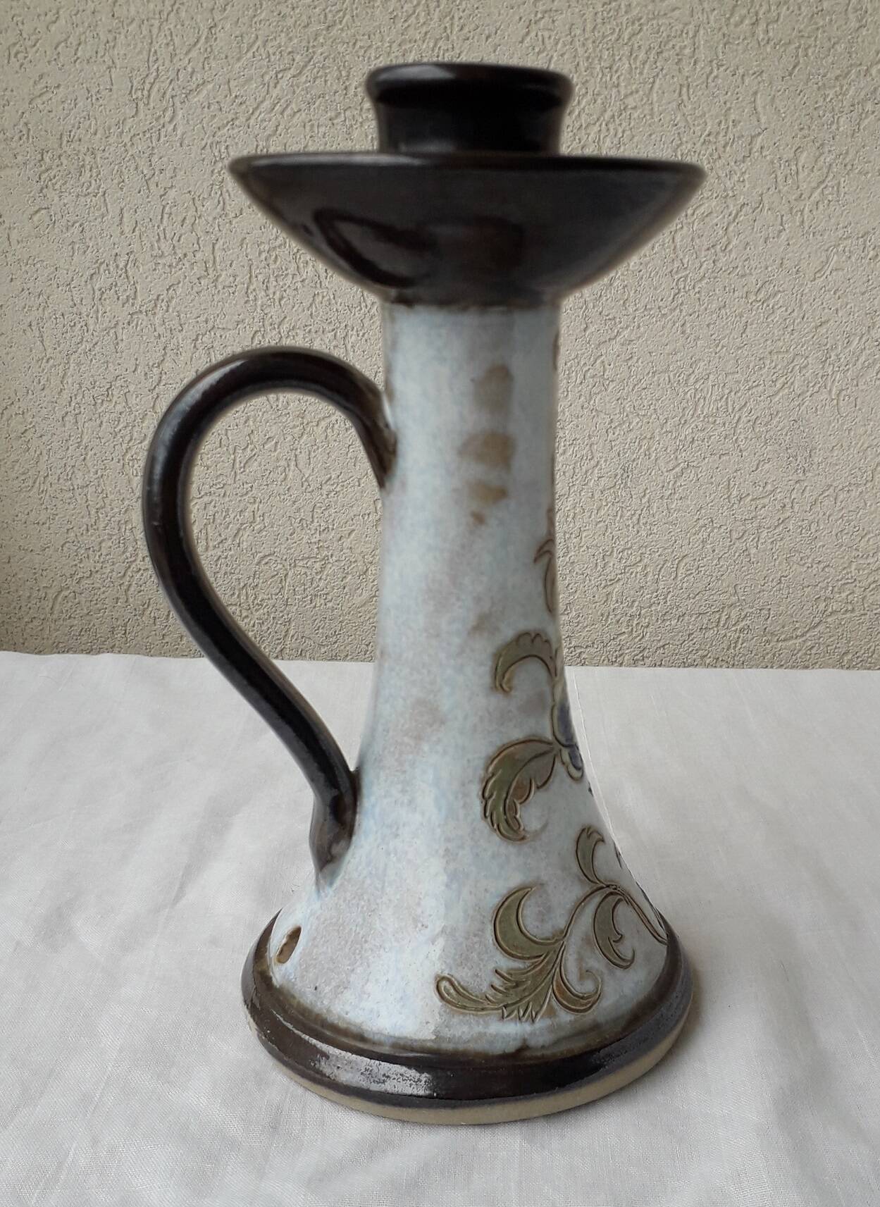 Belgian stoneware candlestick