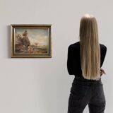 20th century Flemish bucolic landscape painting