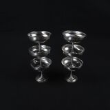 6 stainless steel ice cream cups on foot Létang Rémy stainless steel Made in France