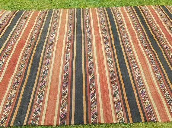 Vintage Turkish kilim handwoven 174x334 cm
