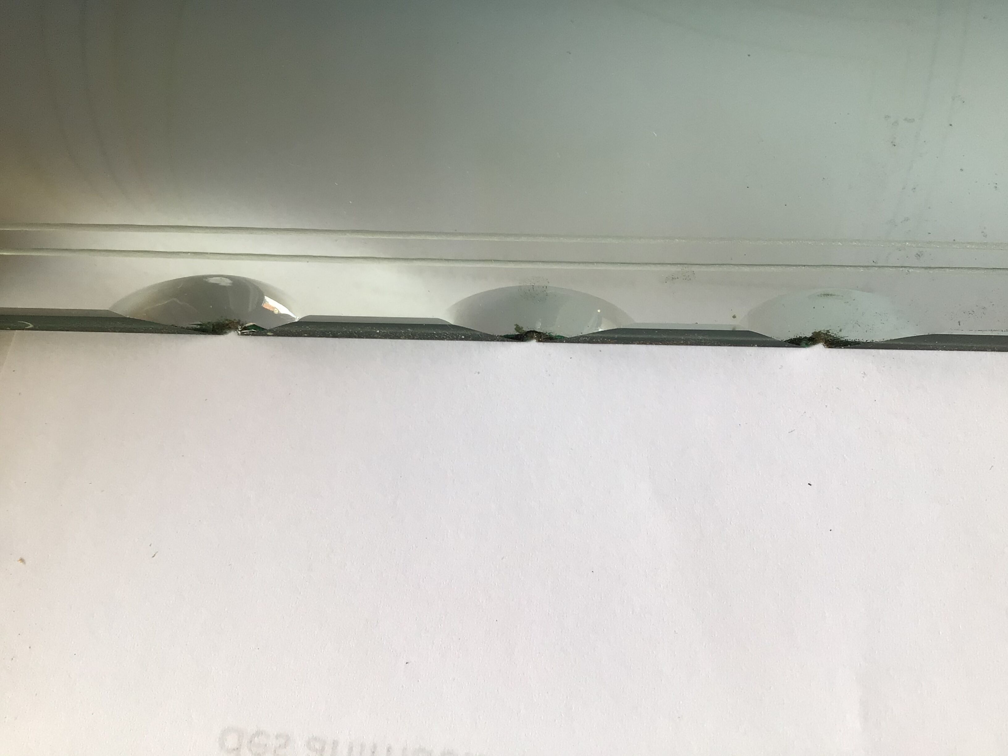 Thick engraved bevelled mirror 39cm X 30cm