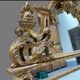 Regency style mirror in gilded wood, first half of the 19th century.