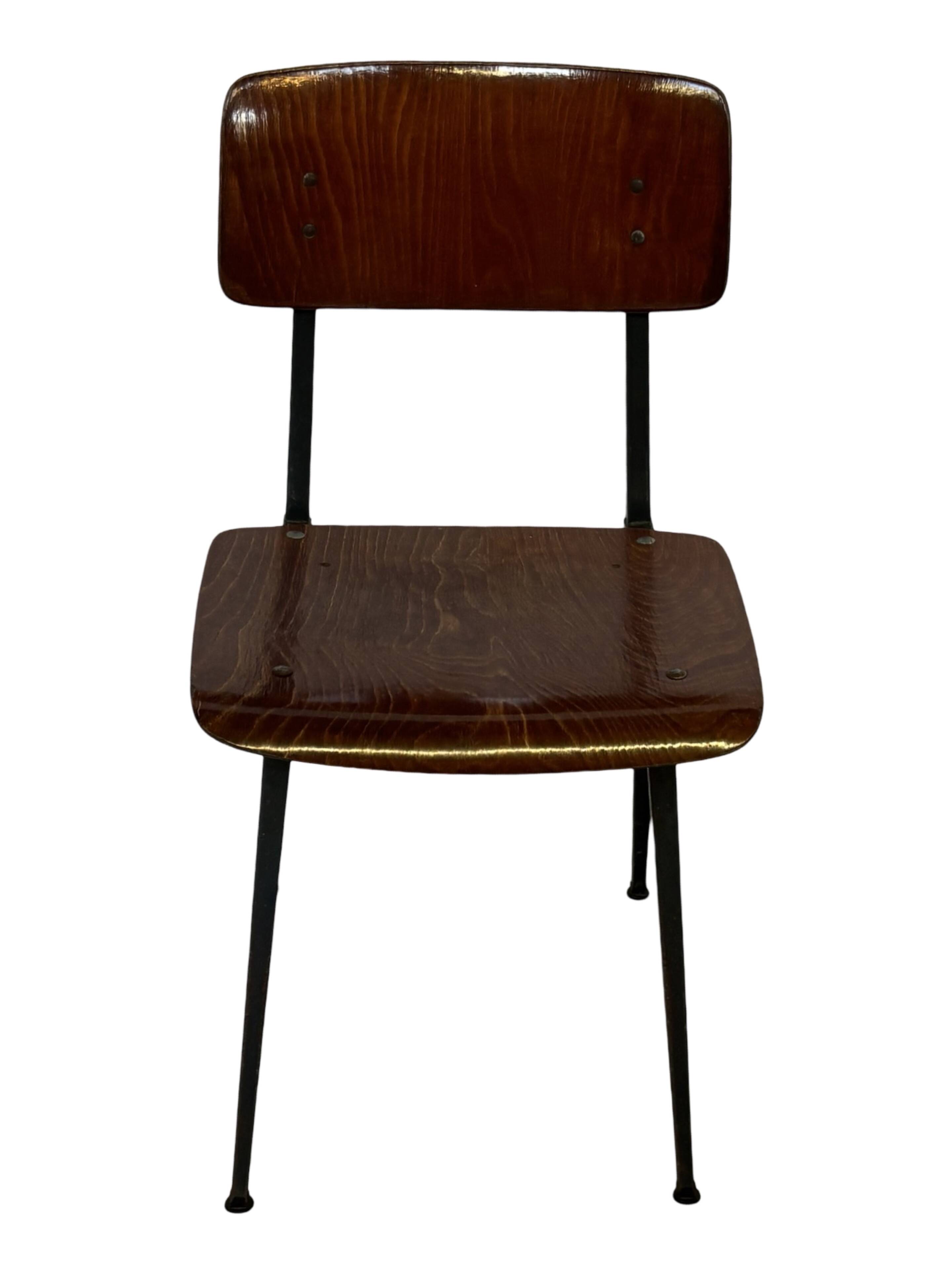 Vintage Marko holland industrial school chair 60's netherlands design