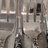 12 fish cutlery sets 24p silver-plated metal rocaille style Marly