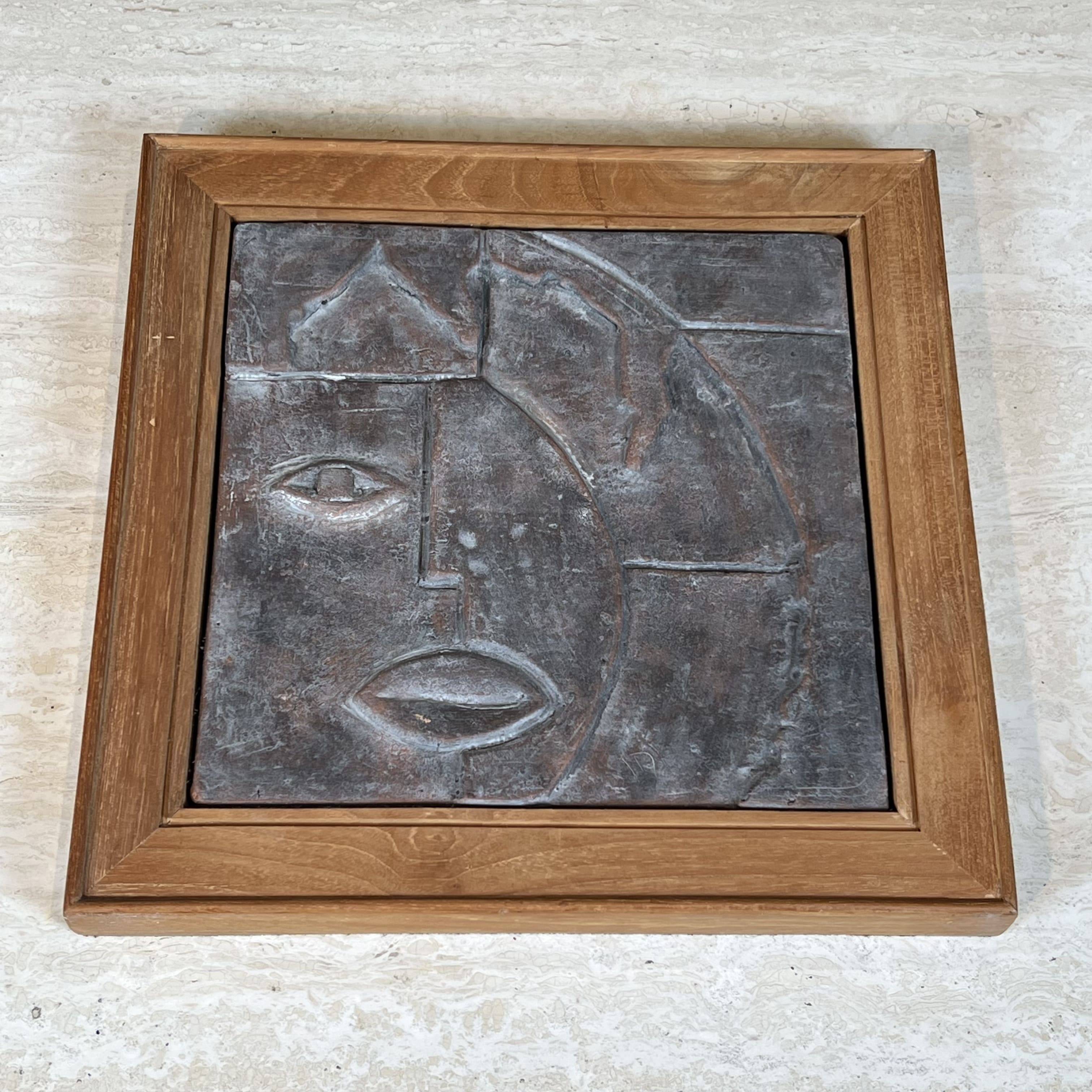 Modernist Ceramic Table with Cubist Decoration, 1970s.