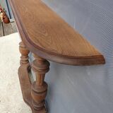 Neoclassical solid oak console with columns