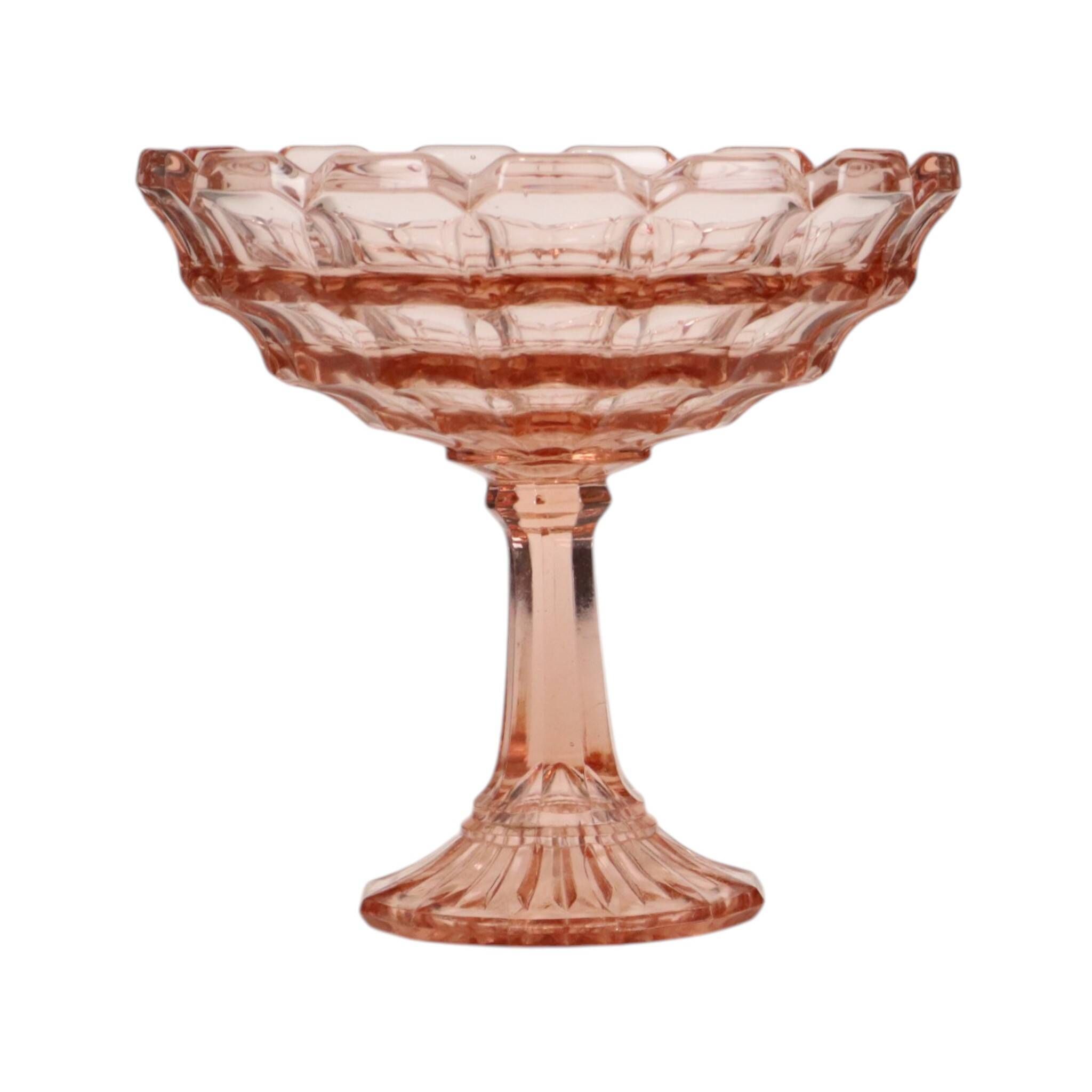 Art Deco Pink Rosaline Pressed Glass Fruit Bowl – Scailmont