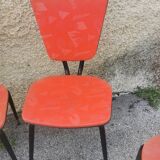 Set of 6 vintage "compass feet" chairs