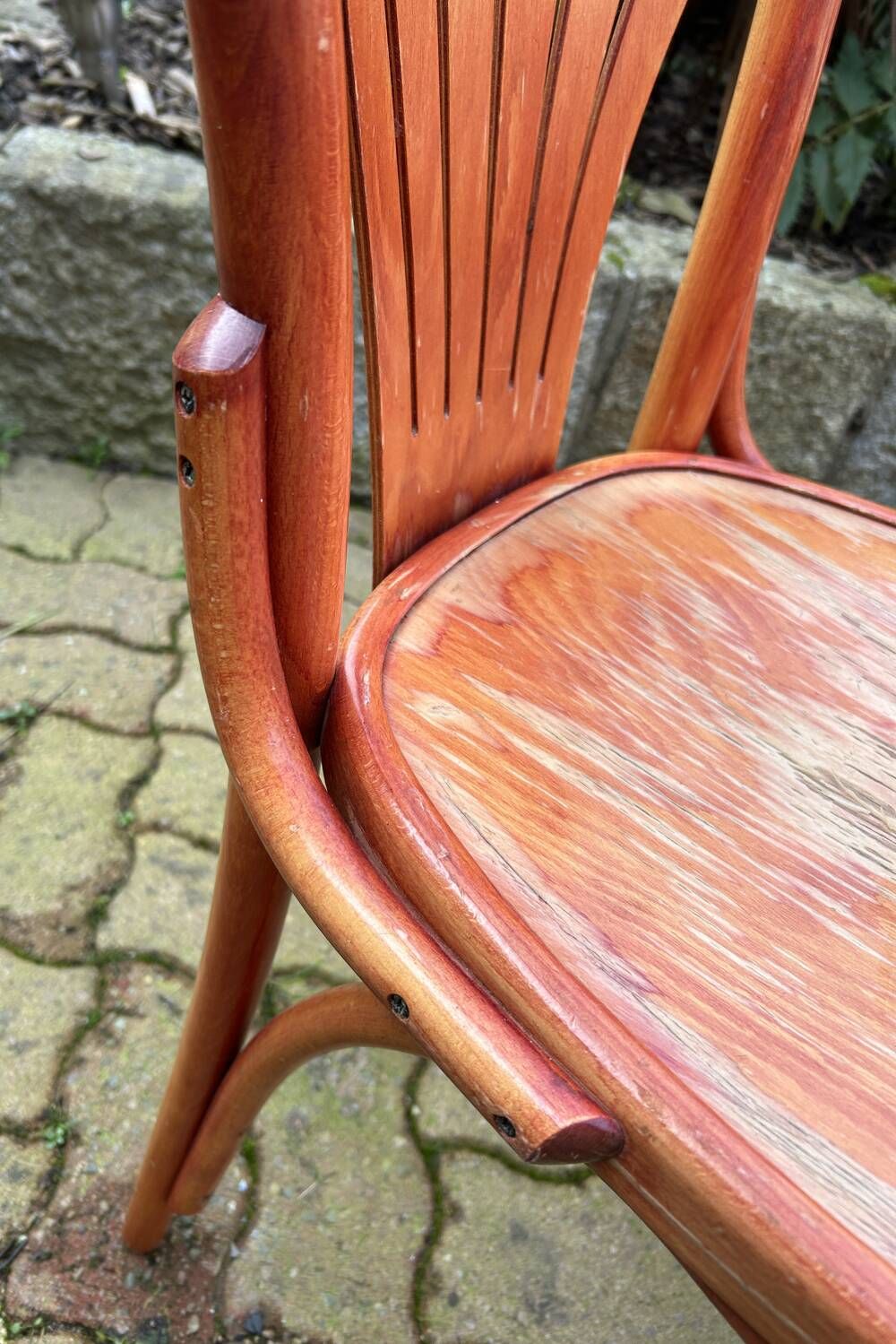 Set of 5 brasserie, bistro chairs, in their original condition, vintage, 1960s