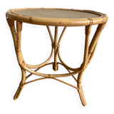 Round rattan coffee table