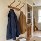 Curved wooden coat rack with 3 hooks, 1920s.