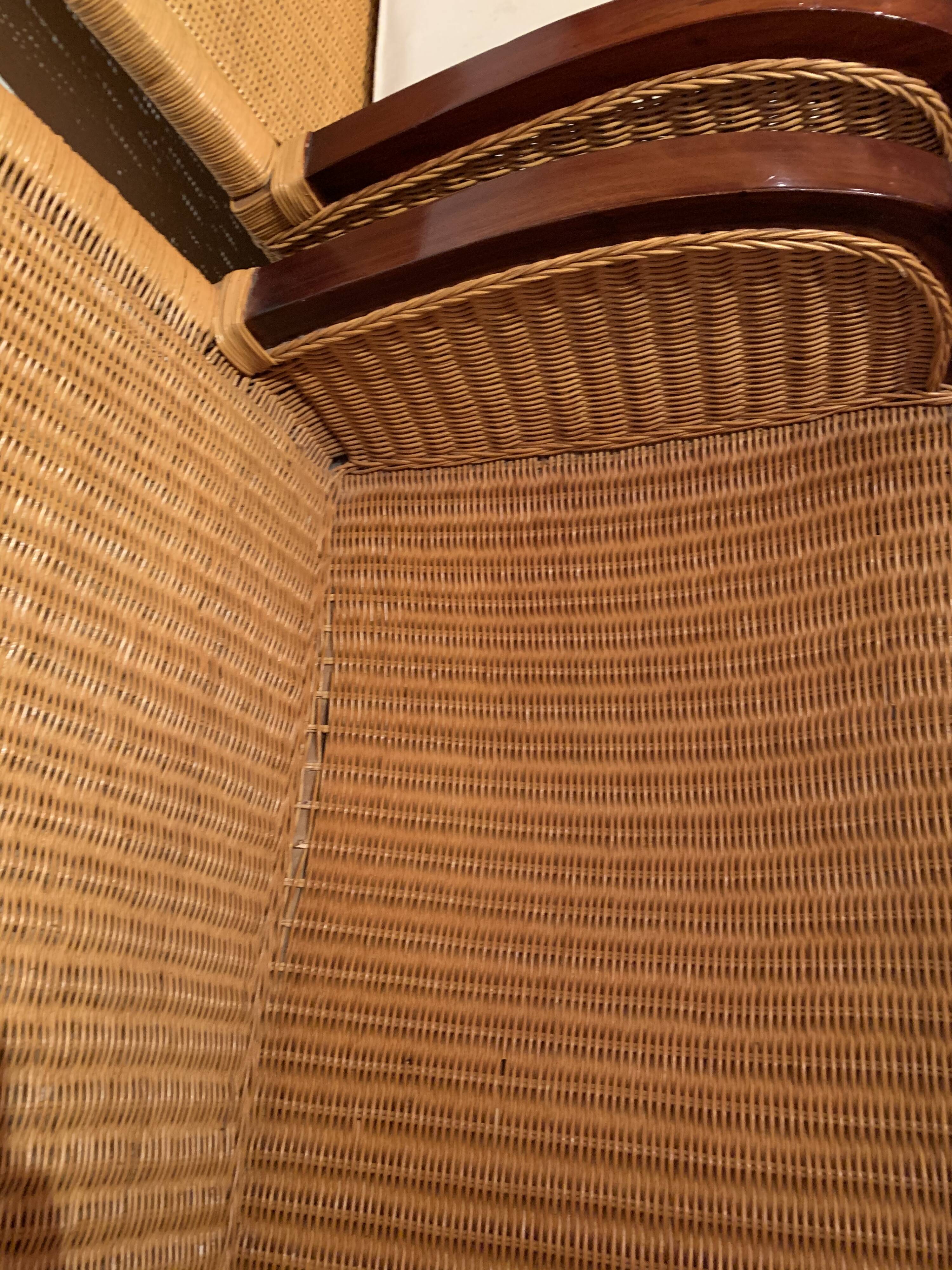 Lounge bench - a wicker chair