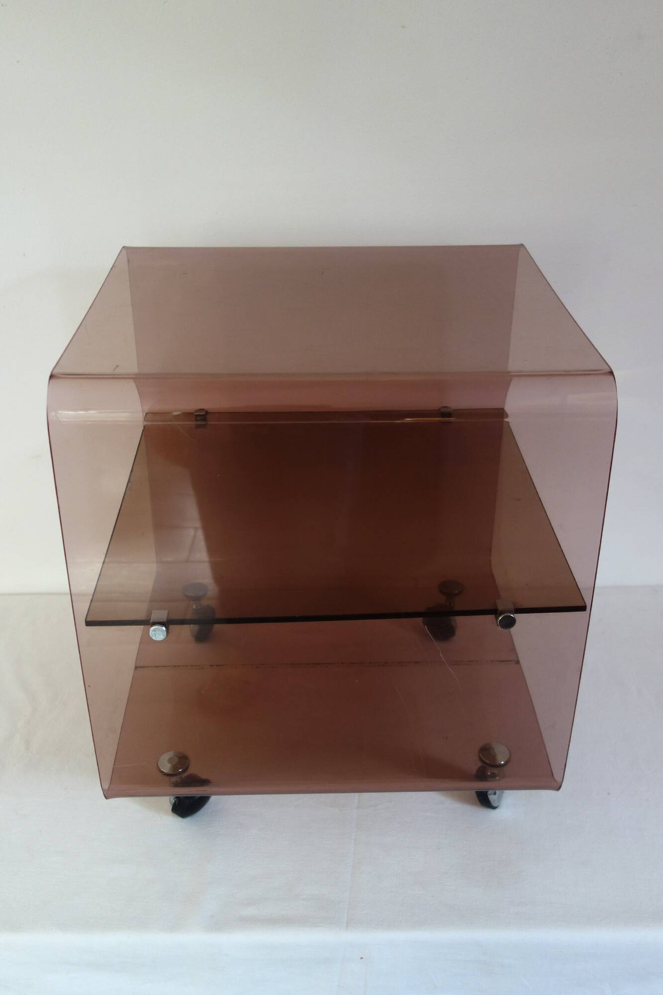 Michel Dumas 70's coffee table trolley on wheels