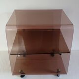 Michel Dumas 70's coffee table trolley on wheels