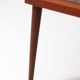 Scandinavian teak coffee table and copper coffee table