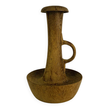 Brutalist candle holder made of solid wood