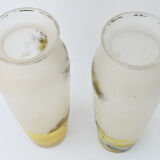 Pair of painted glass vases