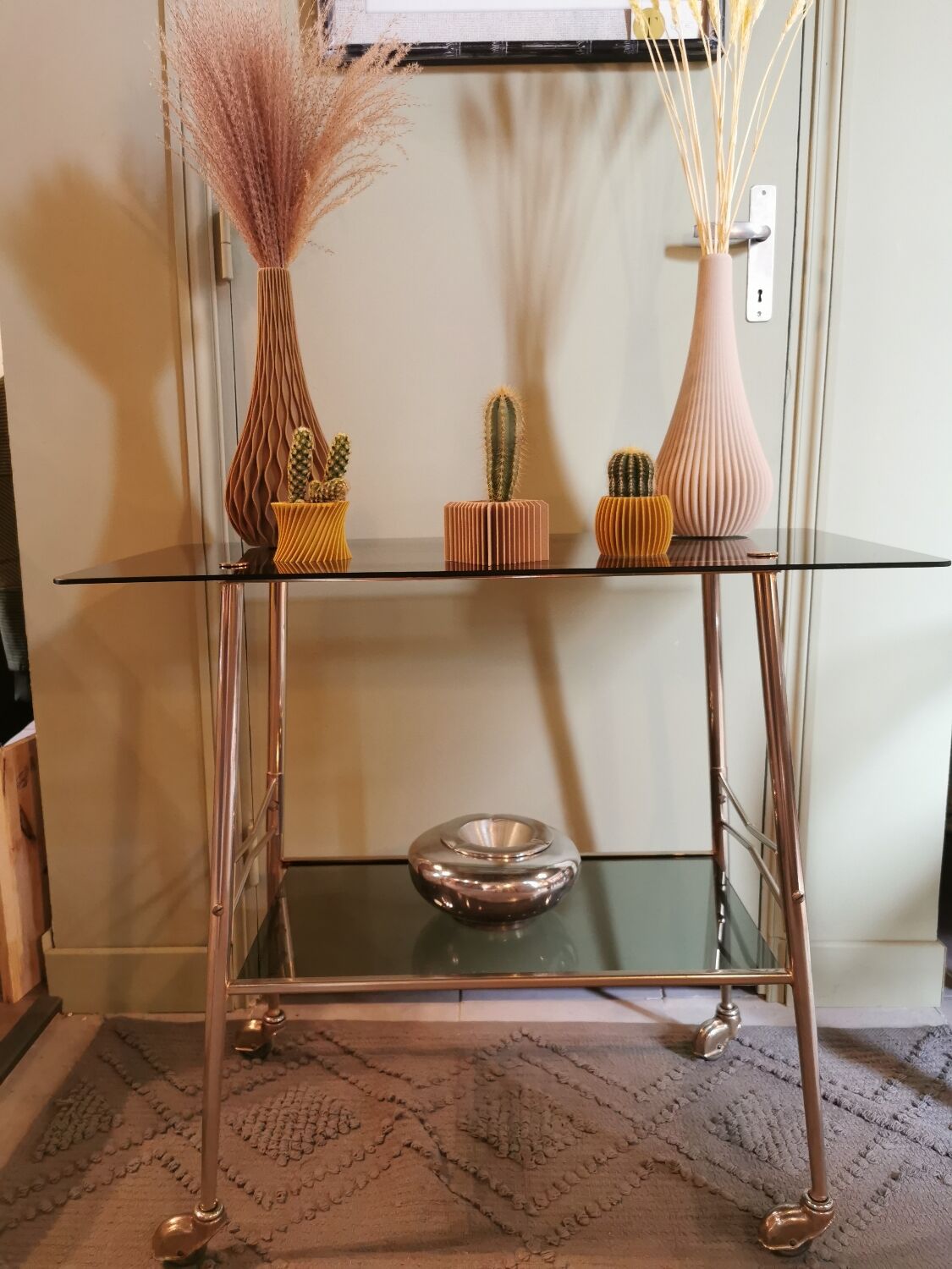 Rolling service 60s glass and brass